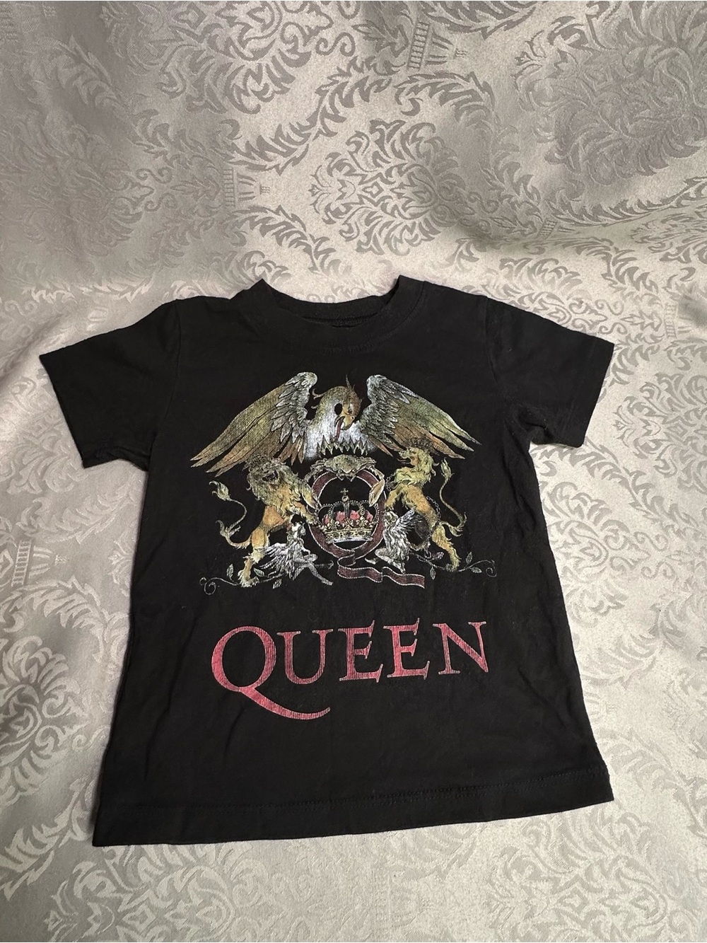 Queen Official Merch 3T Baby Infant Toddler Rock Band Shirt Black Crest